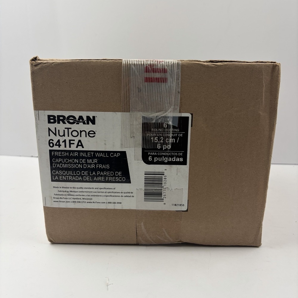 Broan NuTone 641FA Aluminum 6" Round Duct Wall Cap Bird Screen Without Damper